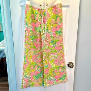 Lilly Pulitzer Multicolored Chin Chin Printed Linen Beach Pants 🦄 🦄 🦄 🐘🐒